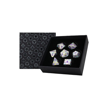 lets play games dice LPG Dice RPG Set Inscripted Bubbles Pastel White